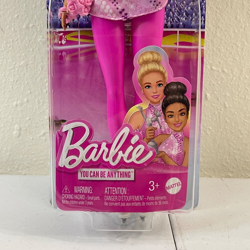 Barbie Ice Skater Doll With Trophy Pink Outfit & Accessories, New - Picture 6 of 9